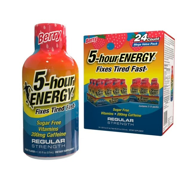 5-hour ENERGY Shot, Regular Strength, Berry 1.93 oz., 24 pk.