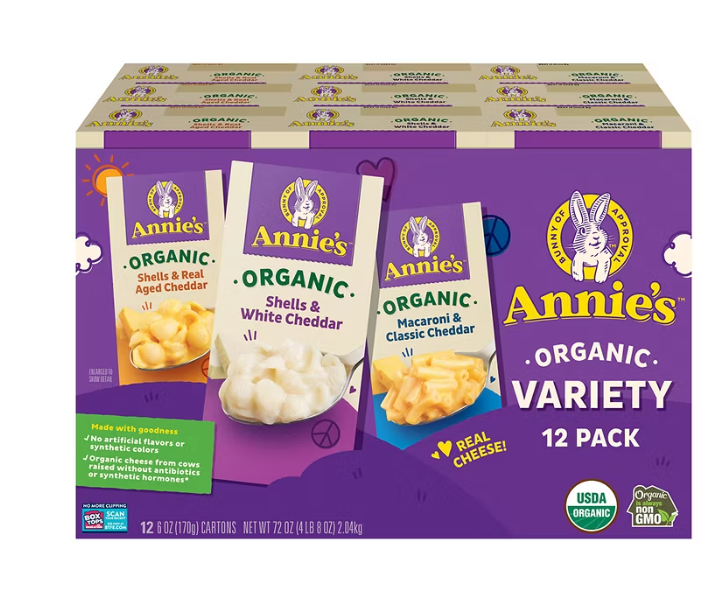 Annie's Homegrown Organic Macaroni and Cheese Variety Pack, 12 ct./6 oz.