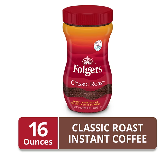 Folgers Classic Roast Instant Coffee, 16 oz.