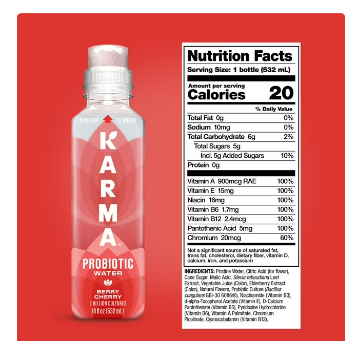 Karma Probiotic Water Variety Pack 18 oz., 12 pk.
